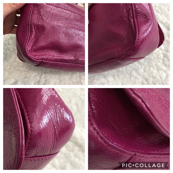Tory Burch patent leather logo light weight fuchsia crossbody bag - Picture 5 of 8